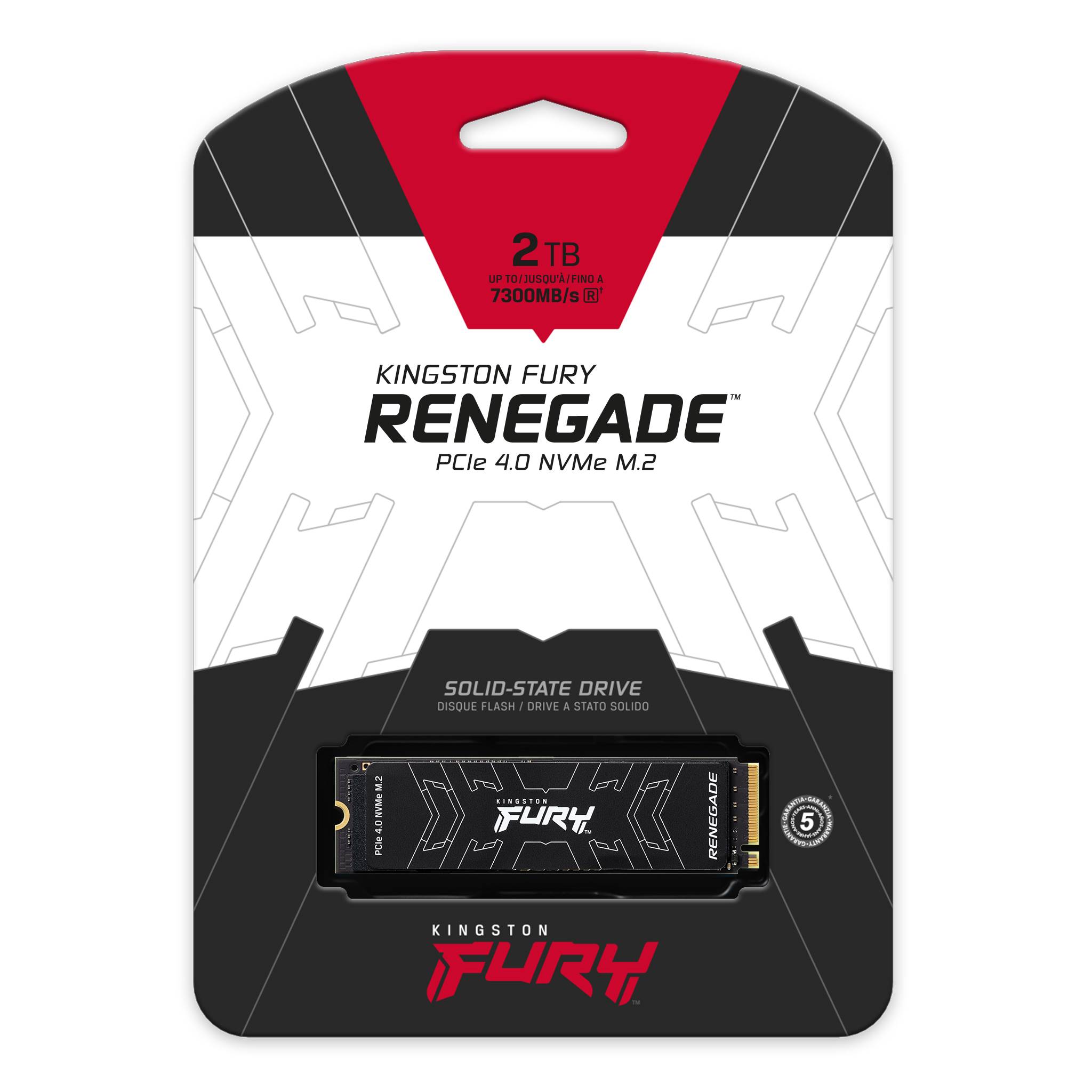 Kingston FURY Renegade M.2 2280 2TB PCIe 4.0 x4 NVMe 3D TLC Internal Solid State Drive (SSD) SFYRD/2000G Kingston FURY Renegade M.2 2280 2TB PCIe 4.0 x4 NVMe 3D TLC Internal Solid State Drive (SSD) SFYRD/2000G